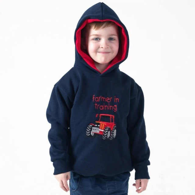 Kids "Farmer in Training" Hoodie in Navy