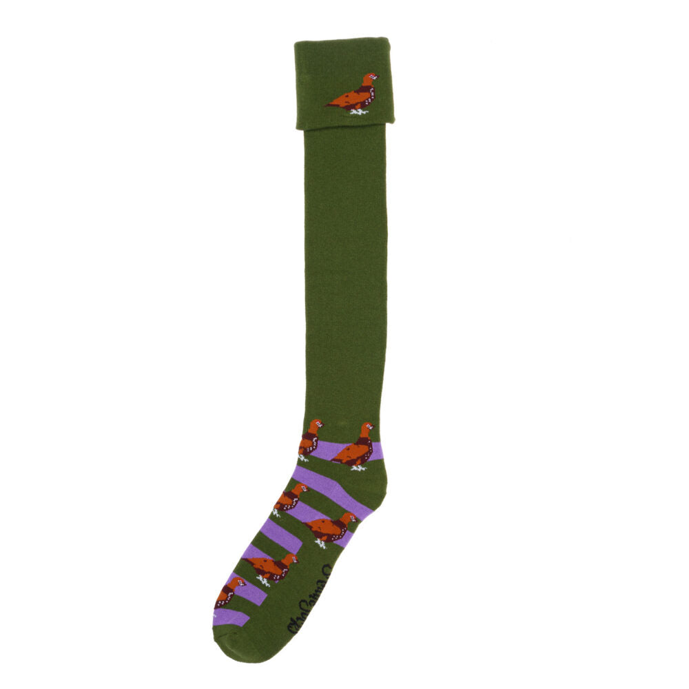 Shuttle Socks Green & Purple Grouse Shooting/Walking Socks Adult 3-7