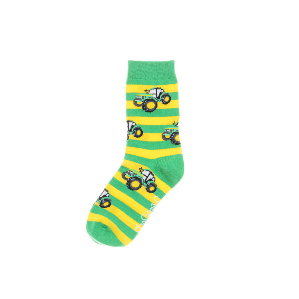 Shuttle Socks Kids Green & Yellow Tractor Socks Kids 8.5 - 12