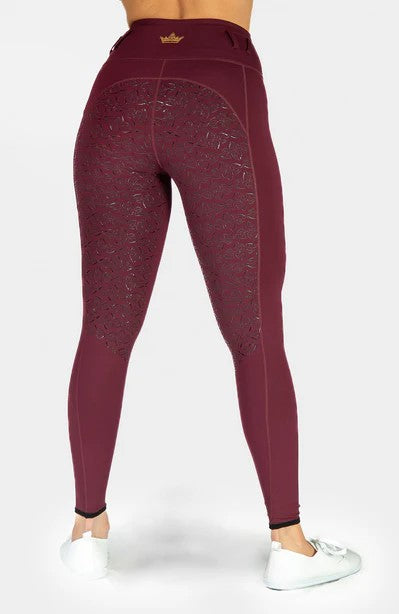 Bare Equestrian Leggings in Burgundy - Full Seat