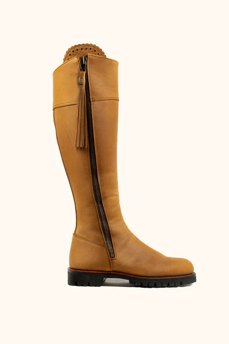 The Spanish Boot Co. Cascada Long Leather Boot in Tan