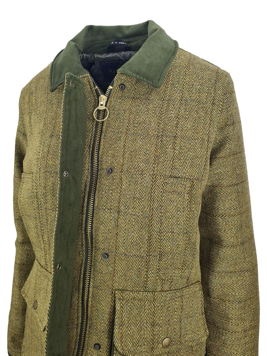 Womens Quilted Derby Tweed Shooting Jacket