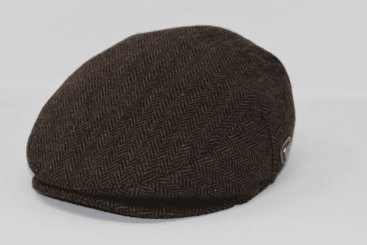 Flat Cap in Olive Green Check or Brown Herringbone