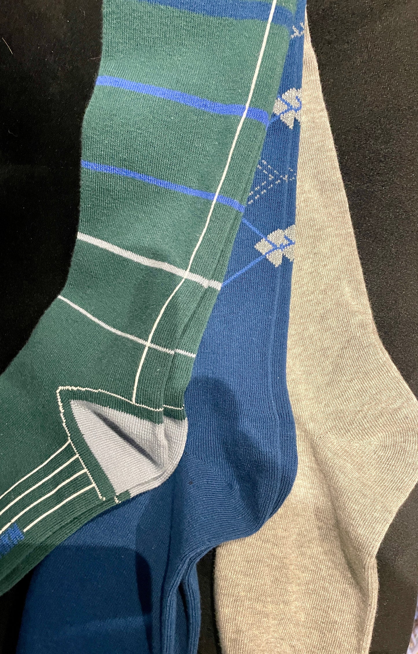 HKM Long Socks Byran in Green, Blue & Grey