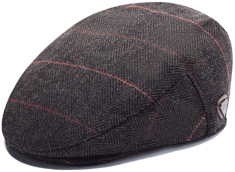 Flat Cap in Olive Green Check or Brown Herringbone